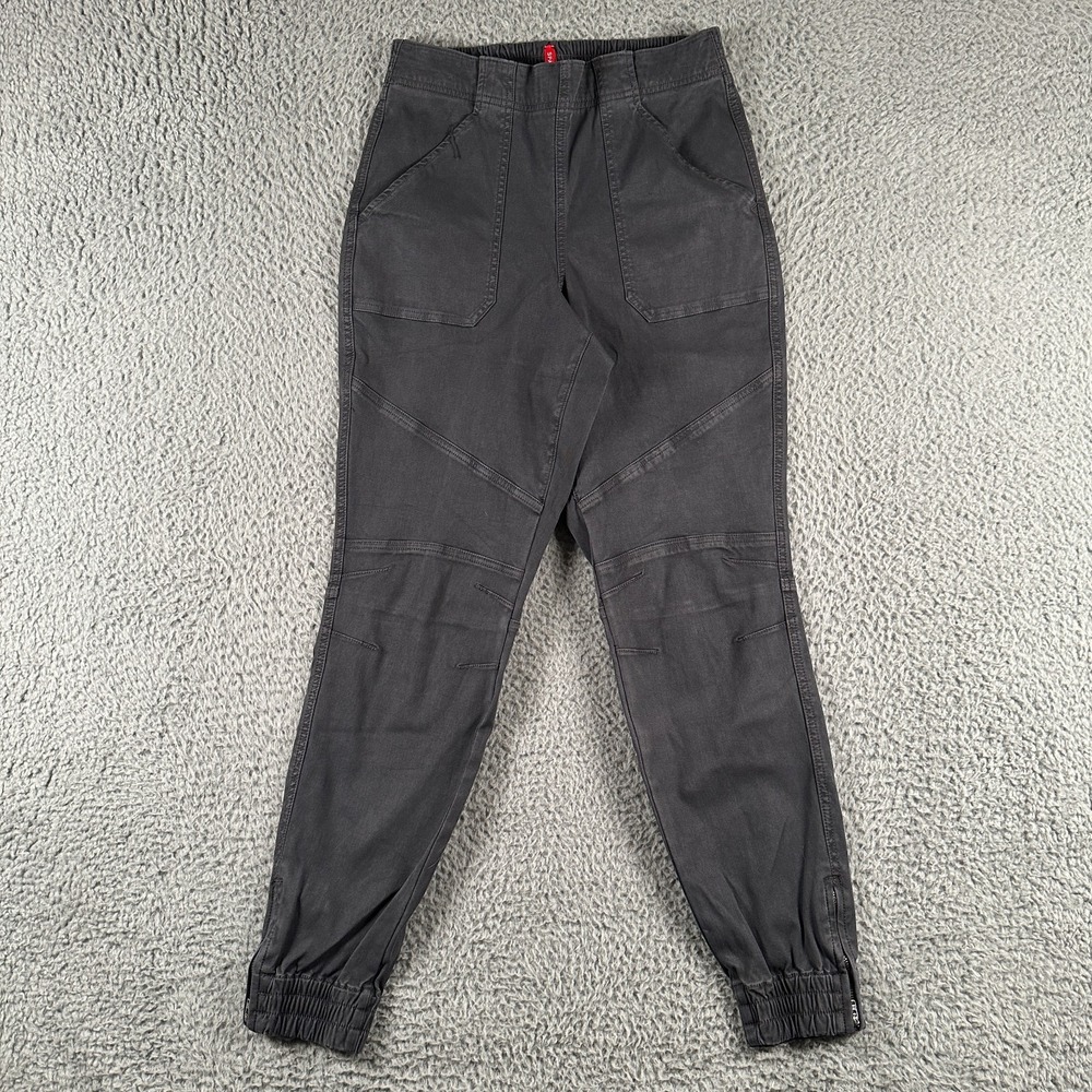 Spanx. Elastic Waist Women's Size Large Gray High Rise‎ Stretch Twill Ankle Zip